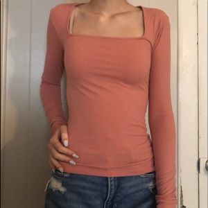 long sleeve pink top